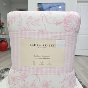Laura Ashley Pink Bow Queen Comforter Set